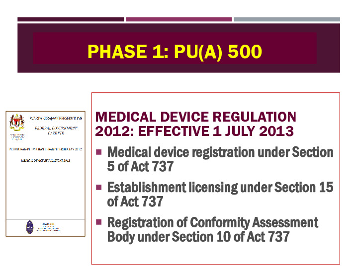 MEDICAL DEVICE ACT 2012 (ACT 737)